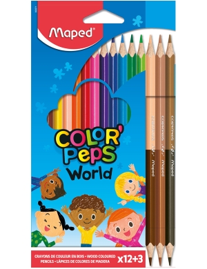 Color’Peps World Colouring Pencils 15pk